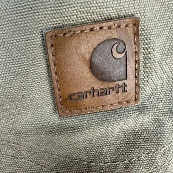 Carhartt Mens Loose Fit Canvas Carpenter Pants Khaki Utility Workwear Size 42X30 - Picture 6 of 12